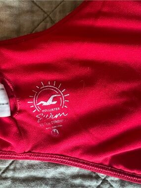 Hollister Hot Pink Swim Top with Logo Print